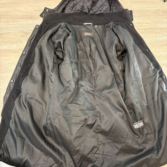 Badgley Mischka Women's Black Wool Leather Puffer Coat sz L - Picture 8 of 14
